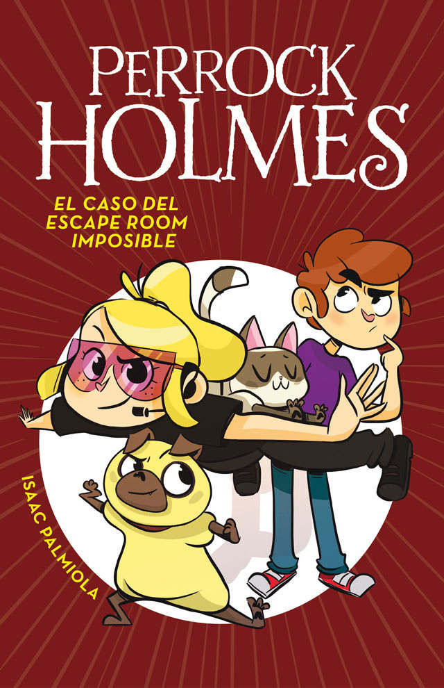 Portada del libro El caso del escape room imposible de la saga Perrock Holmes