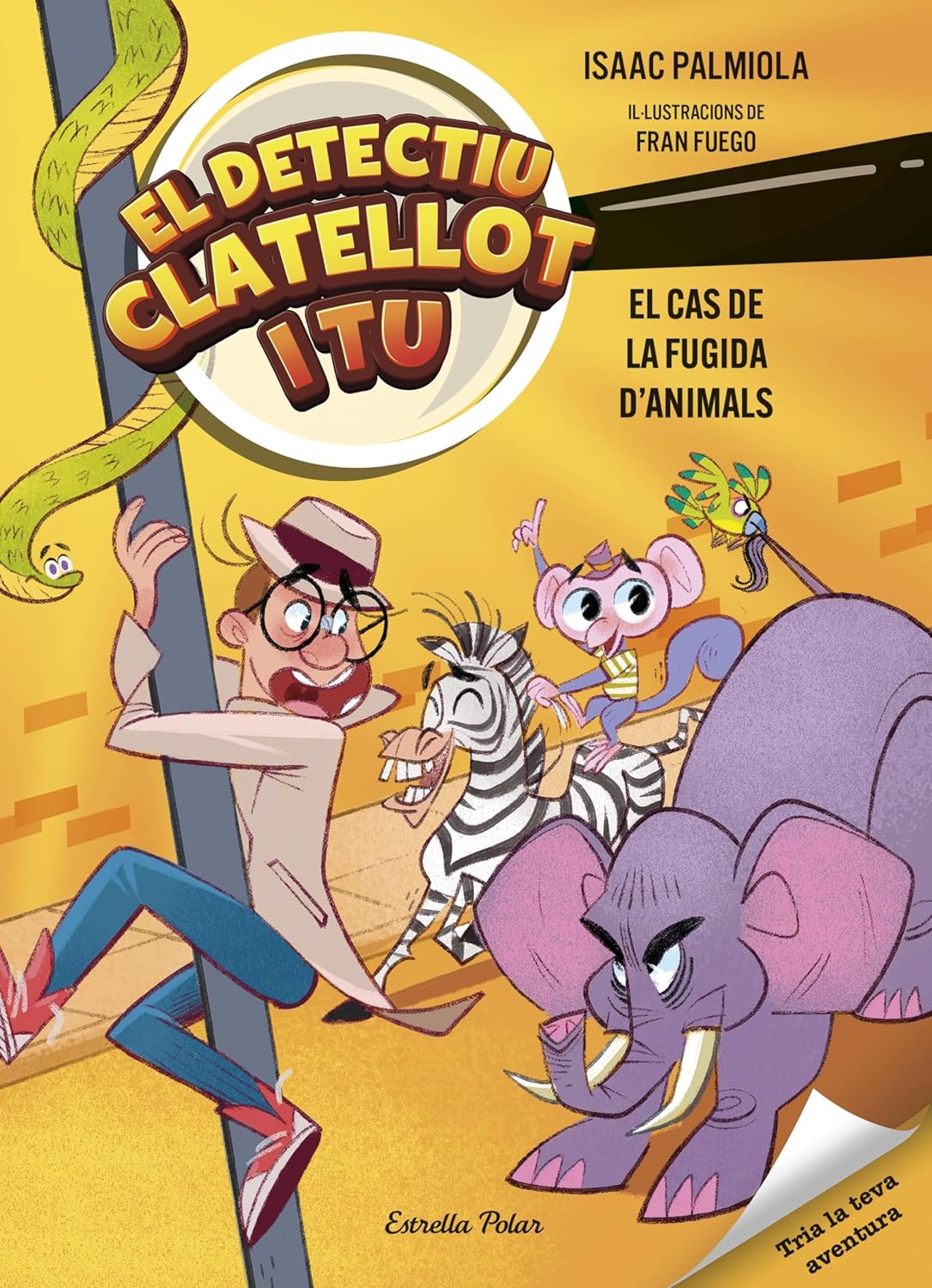 Portada del libro El cas de la fugida d'animals de la saga [Català] Detectiu Clatellot i tu