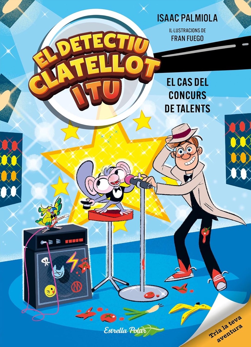 Portada del libro «El cas del concurs de talents», volumen 6 de la saga Detectiu Clatellot i tu, de Isaac Palmiola. Idioma Català, 208 páginas, editorial Estrella Polar, publicado en 2026.