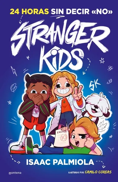 Portada del libro «24 horas sin decir no», volumen 3 de la saga Stranger Kids, de Isaac Palmiola. Idioma Castellano, 160 páginas, editorial Montena, publicado en 2024.
